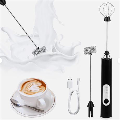 Milk Frother Electric Stainless Steel Electric Whisk USB Rechargeable Milk Froth