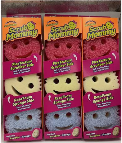 Scrub Mommy Sponges Dish Scrubber Non-Scratch Cleaning Sponges 3 pack 9 Total